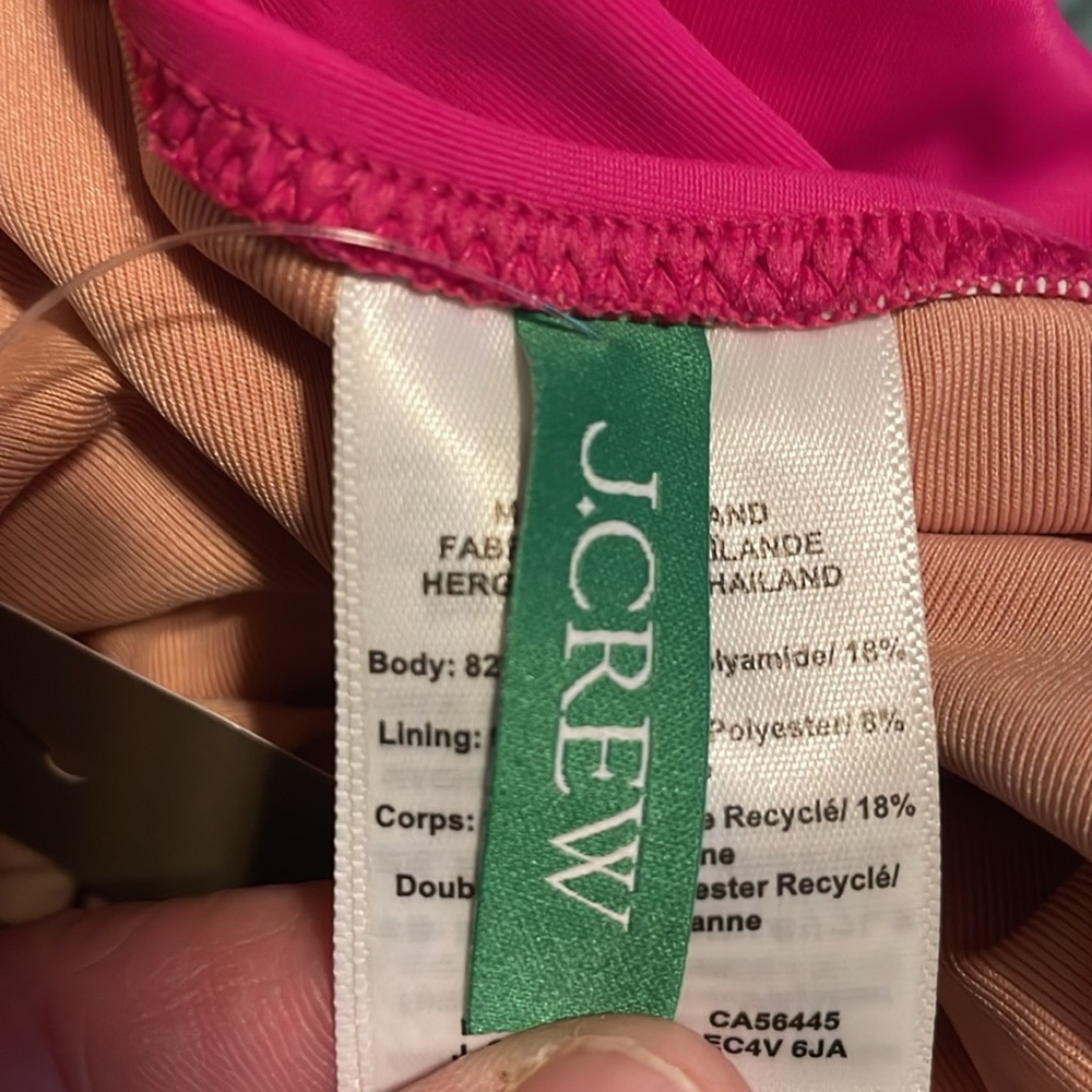NWT J. Crew Ruched V-neck One-Piece Magenta Orchid 10 Beach Vacation Resort‎ - Picture 7 of 7